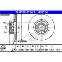 Bremsscheibe | ATE (24.0130-0104.1)