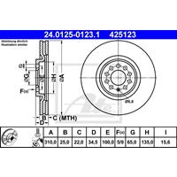 Bremsscheibe | ATE (24.0125-0123.1)