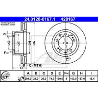 Bremsscheibe Vorderachse ATE 24.0128-0167.1