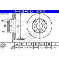 Bremsscheibe | ATE (24.0128-0213.1)