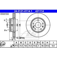 Bremsscheibe | ATE (24.0121-0114.1)