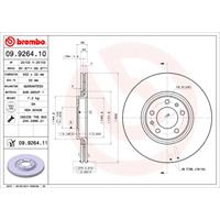 Remschijf COATED DISC LINE BREMBO, Remschijftype: Binnen geventileerd, u.a. für Citroën