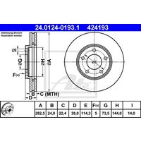 Bremsscheibe | ATE (24.0124-0193.1)