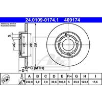 Bremsscheibe Hinterachse ATE 24.0109-0174.1