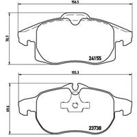 Remblokkenset, schijfrem DIRECTIONAL BRAKE PADS BREMBO, u.a. für Opel, Saab, Vauxhall