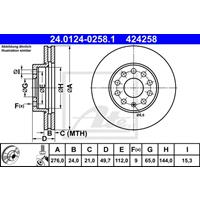 Bremsscheibe | ATE (24.0124-0258.1)