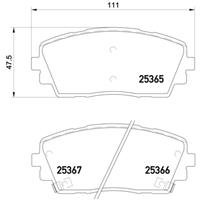 Remblokkenset, schijfrem BREMBO, u.a. für KIA