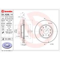 BREMBO Bremsscheiben SUZUKI,FIAT 09.A296.11 71742850,71750162,71768306 Scheibenbremsen,Bremsscheibe 5531179J01,5531179J02,5531180J01,5531180J02