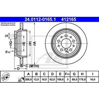 Bremsscheibe Hinterachse ATE 24.0112-0165.1