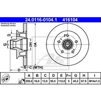 Bremsscheibe | ATE (24.0116-0104.1)