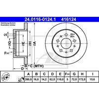 Bremsscheibe | ATE (24.0116-0124.1)