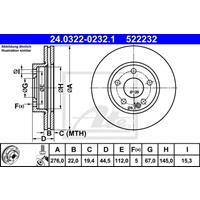 Bremsscheibe 'PowerDisc' | ATE (24.0322-0232.1)