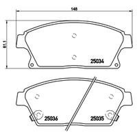 Remblokkenset, schijfrem BREMBO, u.a. für Chevrolet, Opel, Vauxhall, Cadillac, Buick