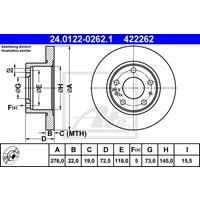 Bremsscheibe Vorderachse ATE 24.0122-0262.1