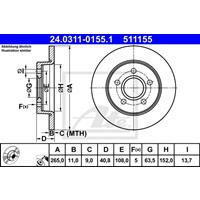 Bremsscheibe 'PowerDisc' | ATE (24.0311-0155.1)