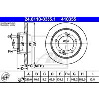 Bremsscheibe | ATE (24.0110-0355.1)