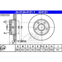 Bremsscheibe Vorderachse ATE 24.0124-0121.1