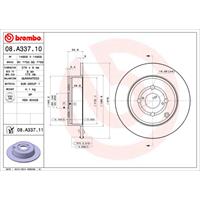 BREMBO Bremsscheiben TOYOTA 08.A337.11 4243102080,4243102081,4243102082 Scheibenbremsen,Bremsscheibe 42431YZZAC