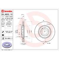 BREMBO Bremsscheiben VW,SKODA,AUDI 09.A652.11 8L0615601,8N0615601B,8L0615601 Scheibenbremsen,Bremsscheibe 8N0615601B,8L0615601,8N0615601B,8L0615601