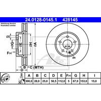 Bremsscheibe | ATE (24.0128-0145.1)