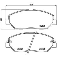 Remblokkenset, schijfrem BREMBO, u.a. für Ssangyong, Hyundai, KIA