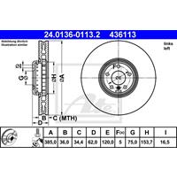 Bremsscheibe | ATE (24.0136-0113.2)