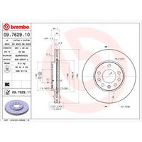 Remschijf COATED DISC LINE BREMBO, Remschijftype: Binnen geventileerd, u.a. für Opel, Vauxhall, Chevrolet