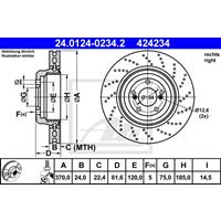 Bremsscheibe | ATE (24.0124-0234.2)