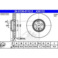 Bremsscheibe | ATE (24.0136-0112.2)