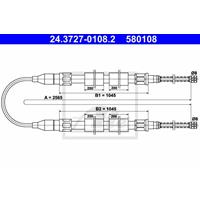 ATE Handbremsseil 24.3727-0108.2 Bremsseil,Seilzug Feststellbremse VW,PASSAT Variant 32B,PASSAT 32B,PASSAT Stufenheck 32B,PASSAT Variant 33