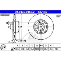 Bremsscheibe | ATE (24.0132-0165.2)