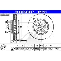 Bremsscheibe Vorderachse ATE 24.0128-0201.1