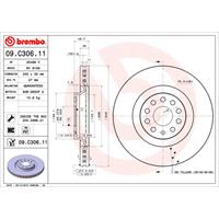 Remschijf COATED DISC LINE BREMBO, Remschijftype: Binnen geventileerd, u.a. für VW, Skoda, Audi, Seat, Cupra, Chrysler