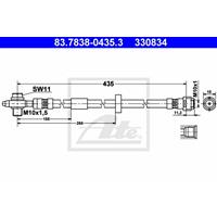 ATE Bremsschläuche SKODA,AUDI,VW 24.5143-0439.3 1J0611701,1J0611701L,1J0611701N Bremsschlauch 1J0611701,1J0611701L,1J0611701N