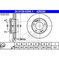 Bremsscheibe Vorderachse ATE 24.0128-0200.1