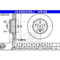 Bremsscheibe 'PowerDisc' | ATE (24.0326-0165.1)