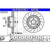 Bremsscheibe | ATE (24.0132-0153.1)