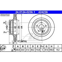 Bremsscheibe | ATE (24.0124-0236.1)