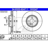 Bremsscheibe 'PowerDisc' | ATE (24.0322-0247.1)