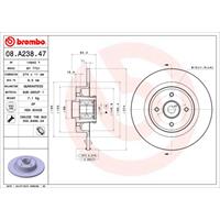 Remschijf BEARING DISC LINE BREMBO, Remschijftype: Massief, u.a. für Renault