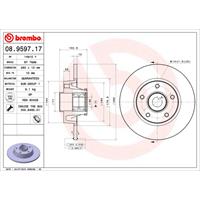 Remschijf BEARING DISC LINE BREMBO, Remschijftype: Massief, u.a. für Opel, Nissan, Renault, Vauxhall