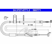 Seilzug, Feststellbremse hinten links ATE 24.3727-0771.2