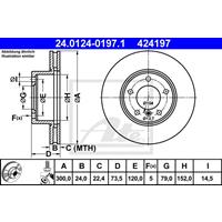 Bremsscheibe | ATE (24.0124-0197.1)