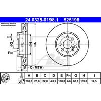 Bremsscheibe 'PowerDisc' | ATE (24.0325-0198.1)