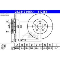 Bremsscheibe 'PowerDisc' | ATE (24.0312-0154.1)