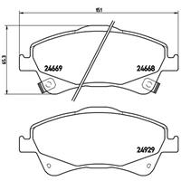 Remblokkenset, schijfrem BREMBO, u.a. für Toyota