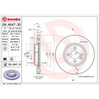 Remschijf COATED DISC LINE BREMBO, Remschijftype: Binnen geventileerd, u.a. für Mini