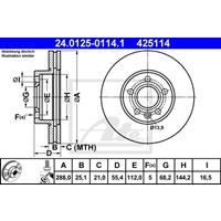 Bremsscheibe | ATE (24.0125-0114.1)