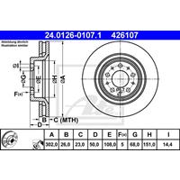 Bremsscheibe | ATE (24.0126-0107.1)