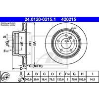 Bremsscheibe Hinterachse ATE 24.0120-0215.1